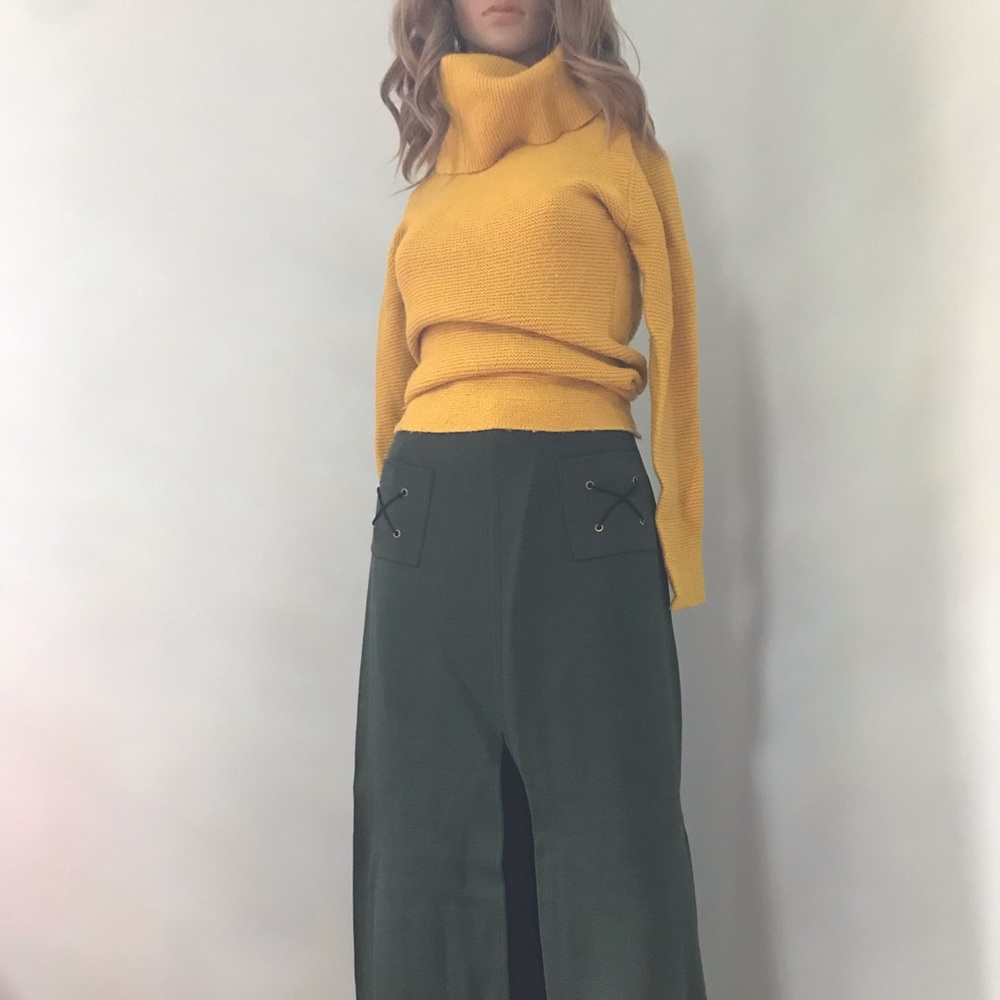 Banana Republic Mustard Cowl Neck Wool Sweater, M